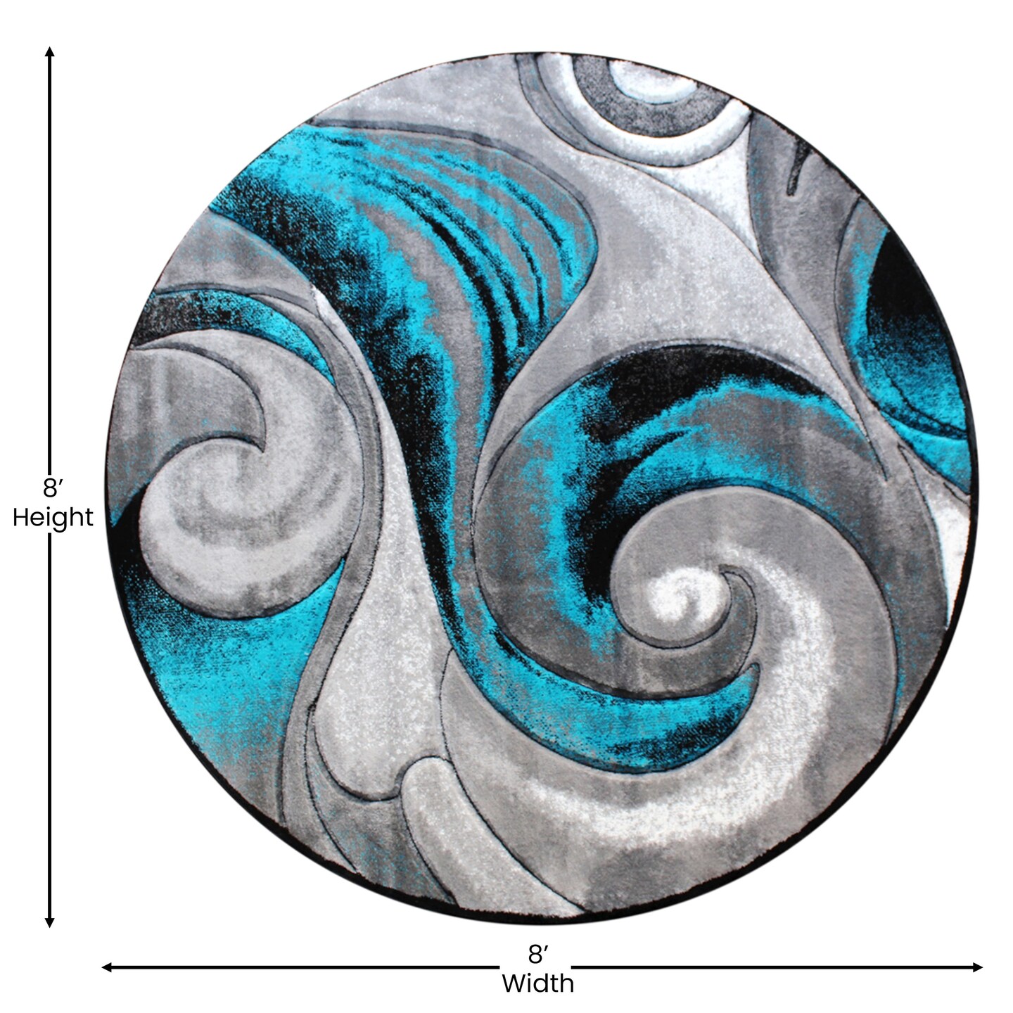 Masada Rugs DaVincii Collection Modern Woven Area Rug with Hand Carved Wave Design - Design D410