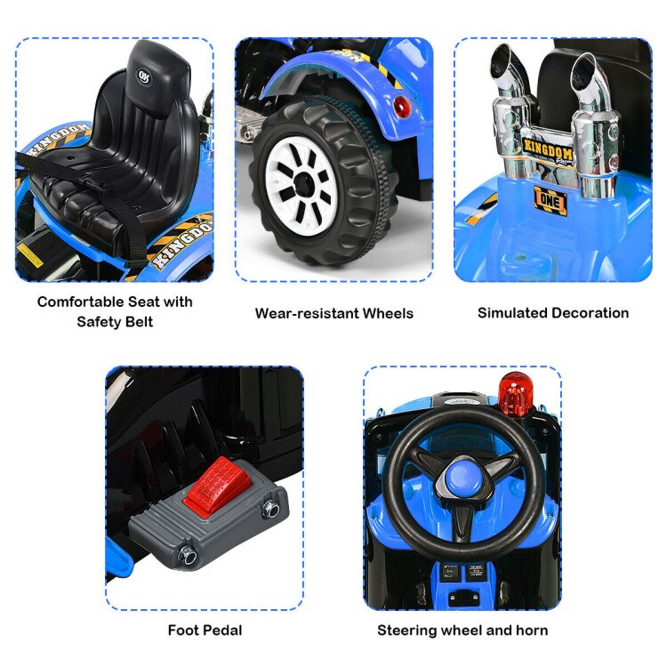 Iron Excavator with Adjustable Arm, Safety Belt, Battery Power and Educational Fun for Kids
