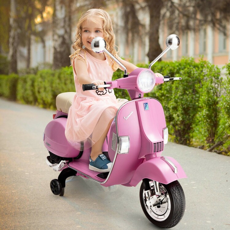 6V Kids Ride on Vespa Scooter Motorcycle with Headlight
