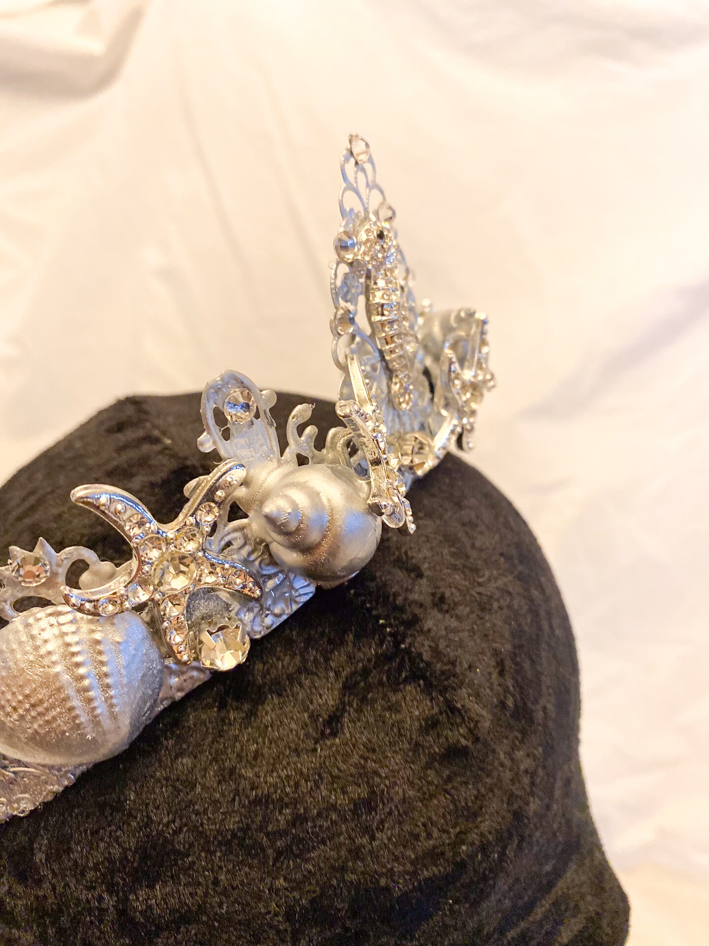 Mermaid crown, Fairy headpiece, bridal wedding crown, stunning silver crown Mermaid Crown With Real Seashells.Shell Headband Tiara.Fairy  main image 3