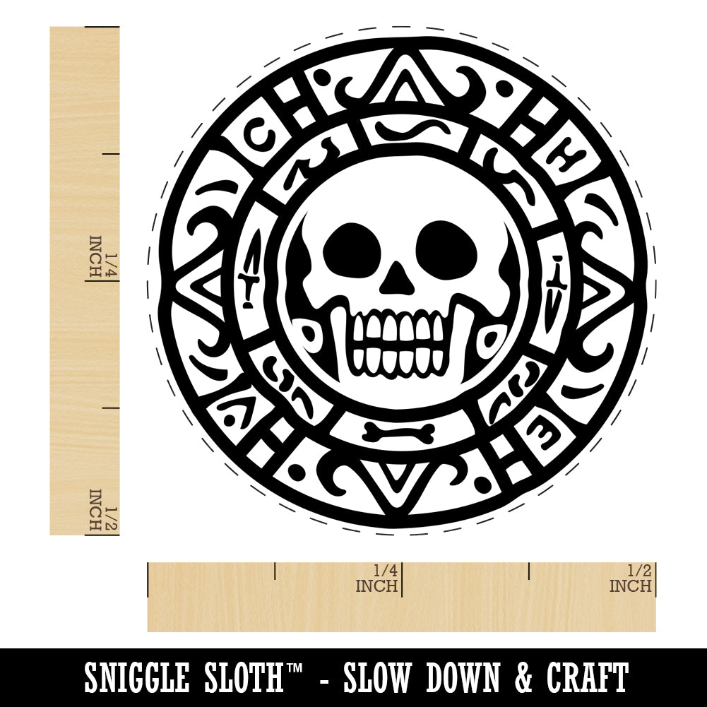 Skull Pirate Coin Self-Inking Rubber Stamp for Stamping Crafting Planners