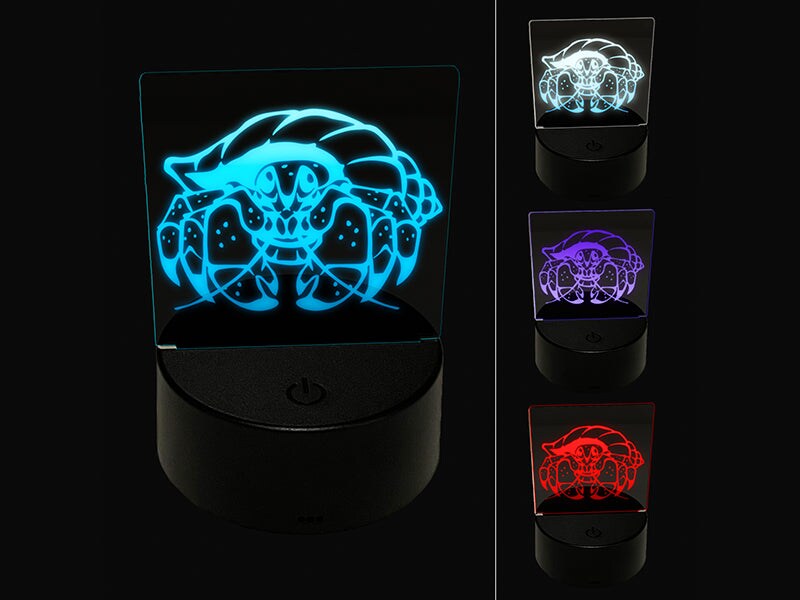Happy Hermit Crab 3D Illusion LED Night Light Sign Nightstand Desk Lamp