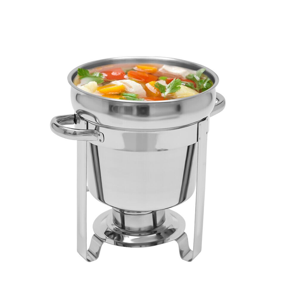 7L Round Chafing Dish Food Warmer Tray Buffet Catering Stainless Steel