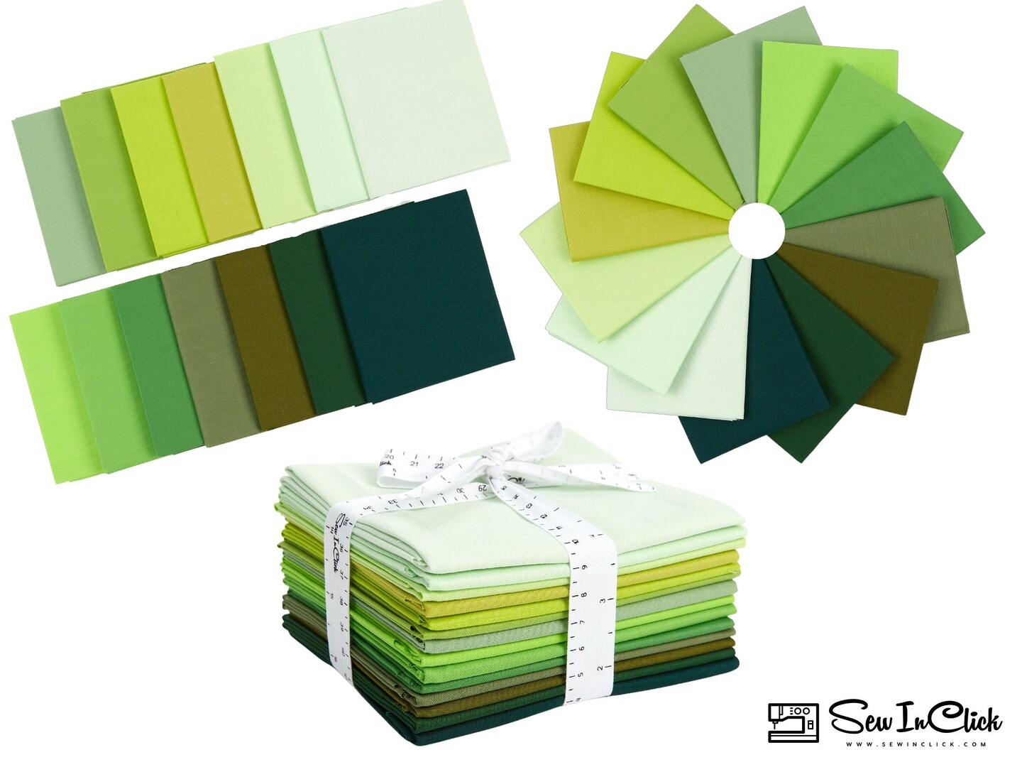 Fat Quarter Bundle -100% Cotton | Pure Solids | Shades of Emerald Greens l Mix Colors | Quilting &#x26; Crafting Soft Fabric |Special Gift Bundle