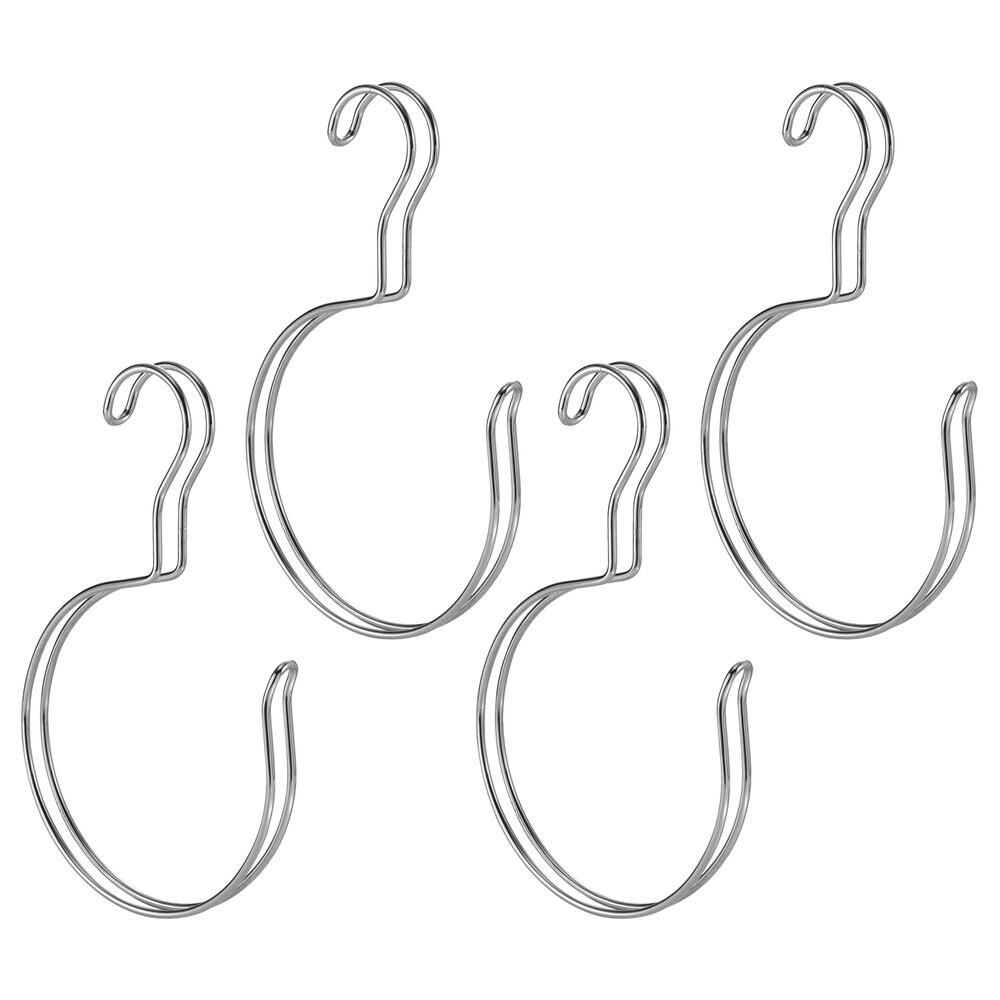 mDesign Hanging Accessory and Scarf Holder, Closet Organizer, 4 Pack - Chrome