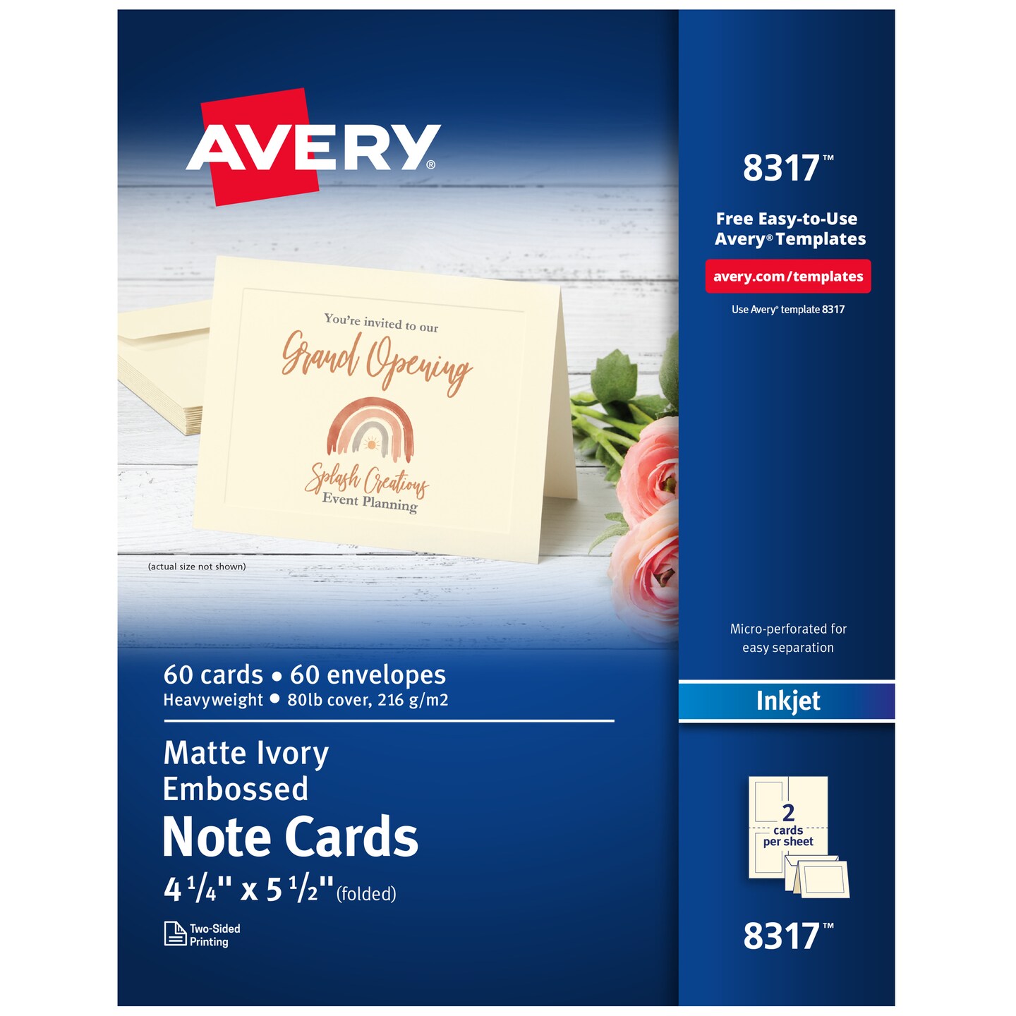 Avery Printable Note Cards with Envelopes, 4.25