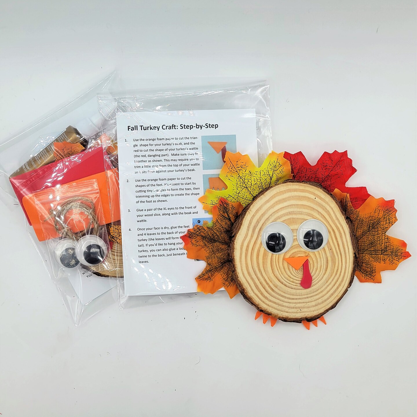 Ink and Trinket Kids Turkey Craft Kit, Party Favor Packaging