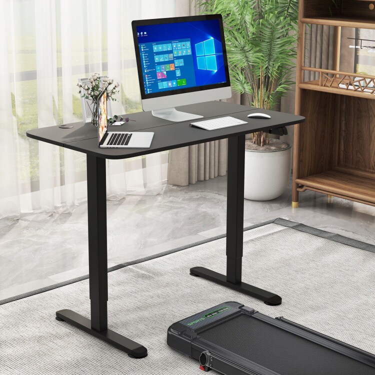 45.5 Inch Electric Height Adjustable Standing Desk with 2-Button Controller and Metal Frame