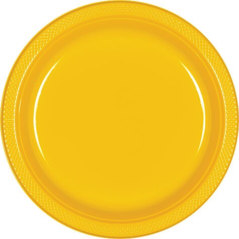 Yellow 10 1/4&#x22; Plastic Dinner Plates - 20 ct.