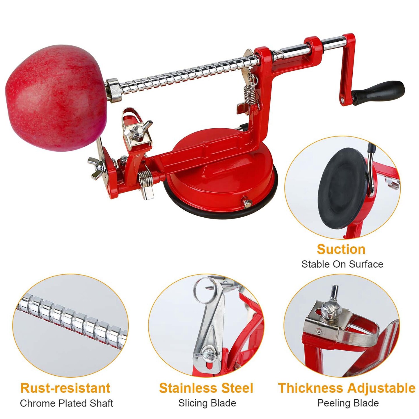 Eggracks By Global Phoenix 3In 1 Apple Peeler Manual Rotation Potato Fruit Core Slicer