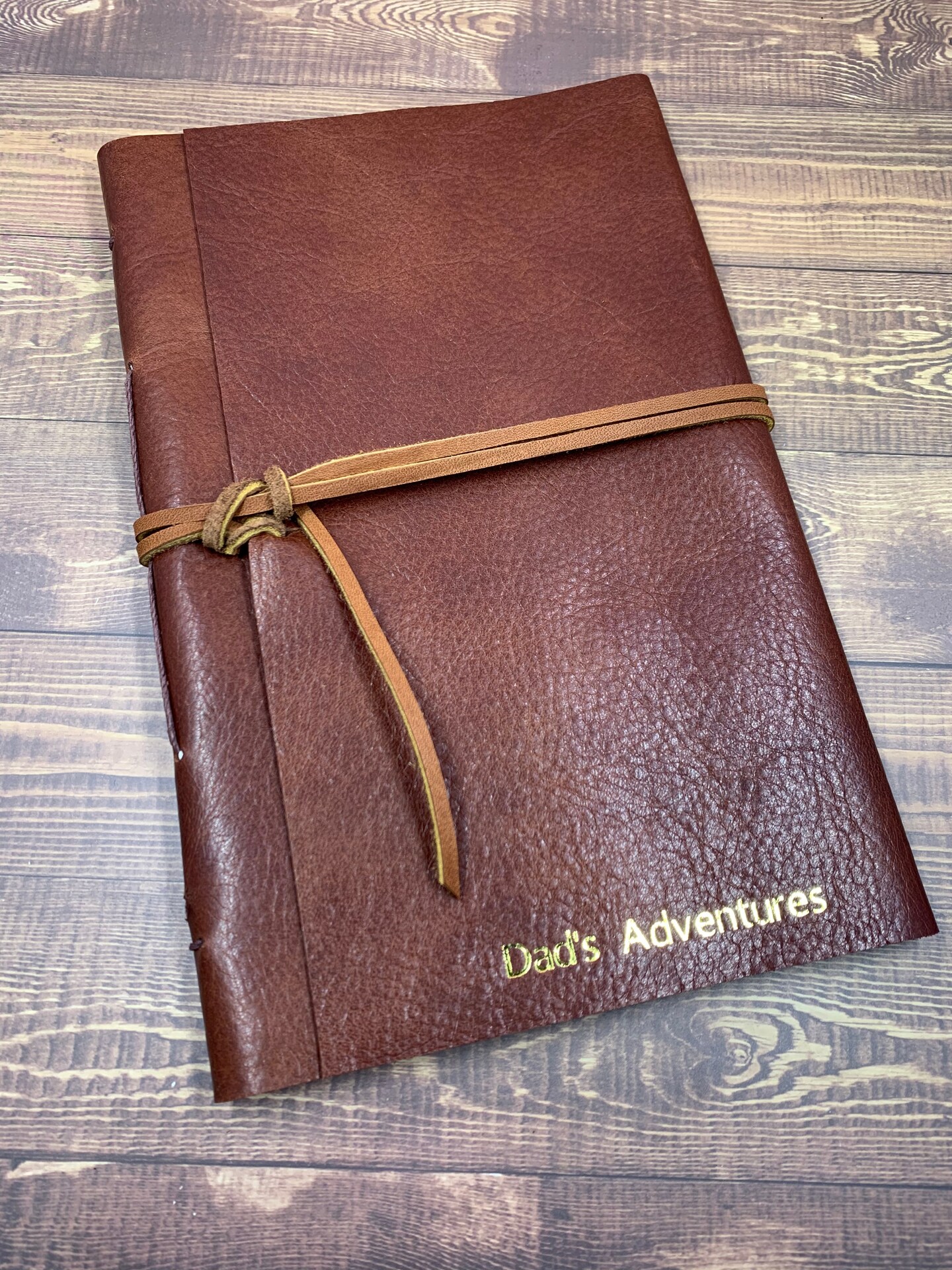 Personalized brown leather photo album, free shipping, leather scrapbook,  junk journal, anniversary, wedding, baby album scrapbook