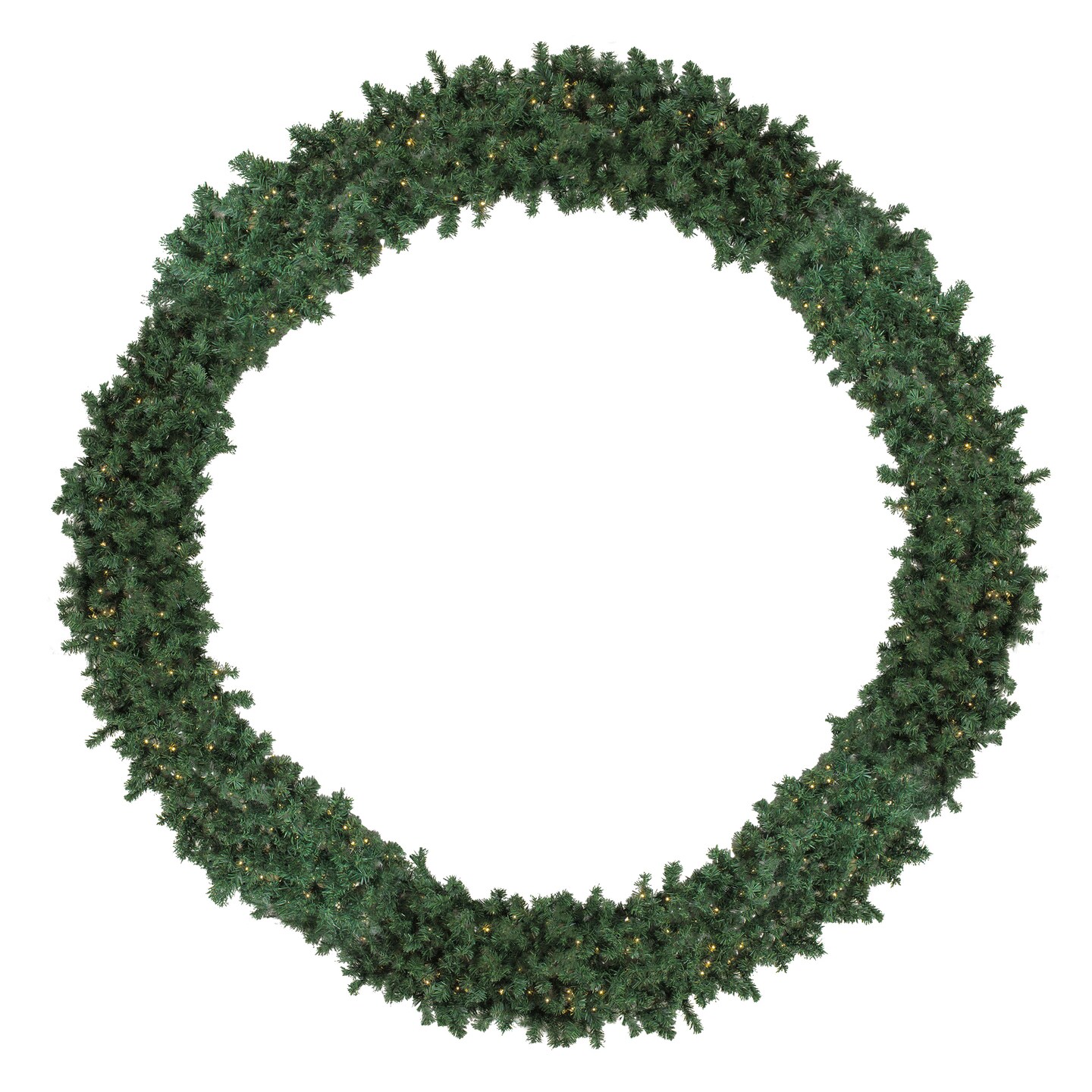 Northlight Pre-Lit High Sierra Pine Commercial Artificial Christmas Wreath - 12&#x27; - Warm White Lights