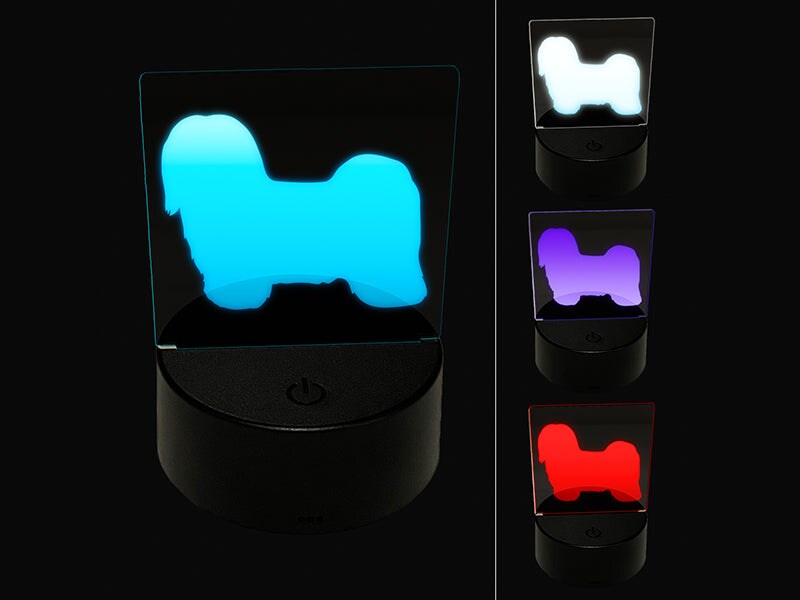 Havanese Dog Solid 3D Illusion LED Night Light Sign Nightstand Desk Lamp