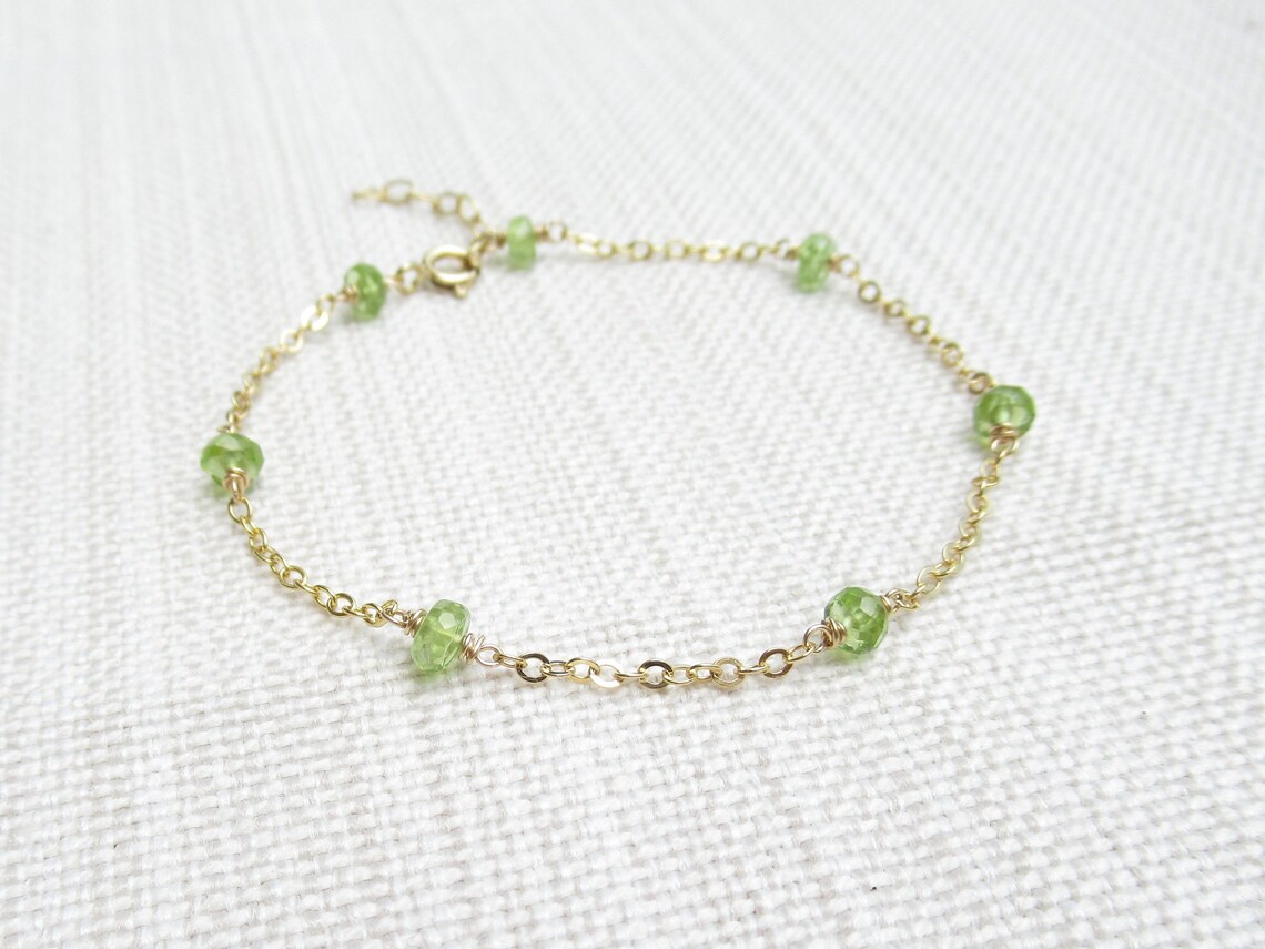 Raw Peridot bracelet Mens womens macrame green stone bracelet Five stones -  AliExpress