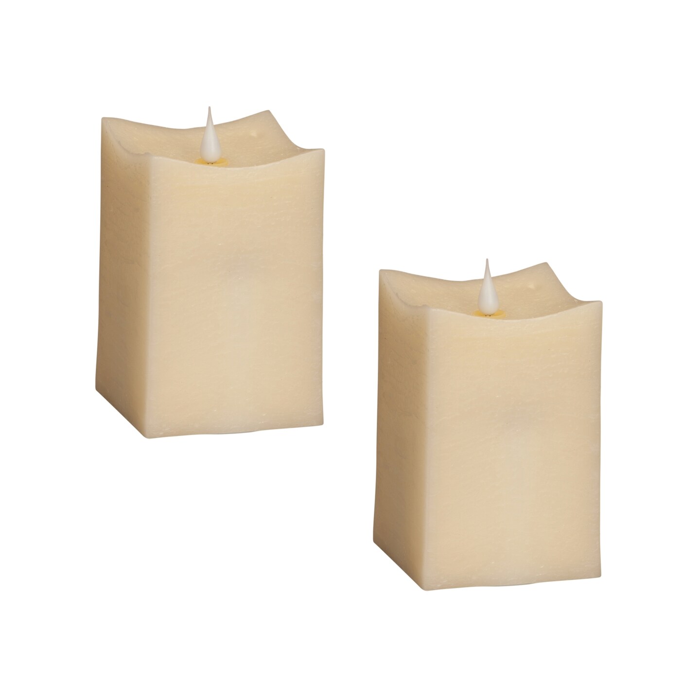 Simplux Squared Candle w/Moving Flame (Set of 2)