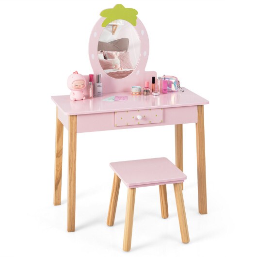 Kids vanity table and stool online