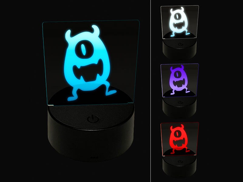 One Eyed Monster Creature 3D Illusion LED Night Light Sign Nightstand Desk Lamp