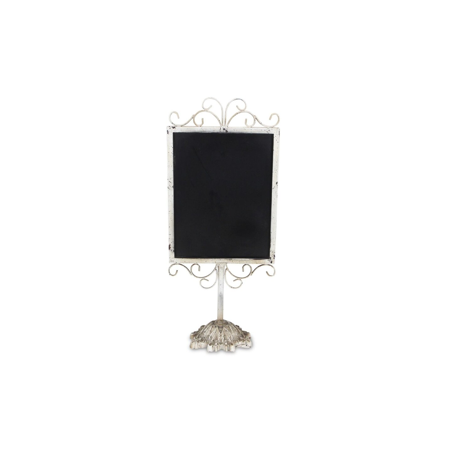 Contemporary Home Living 20.75&#x22; Distressed Metal Chalkboard with Stand