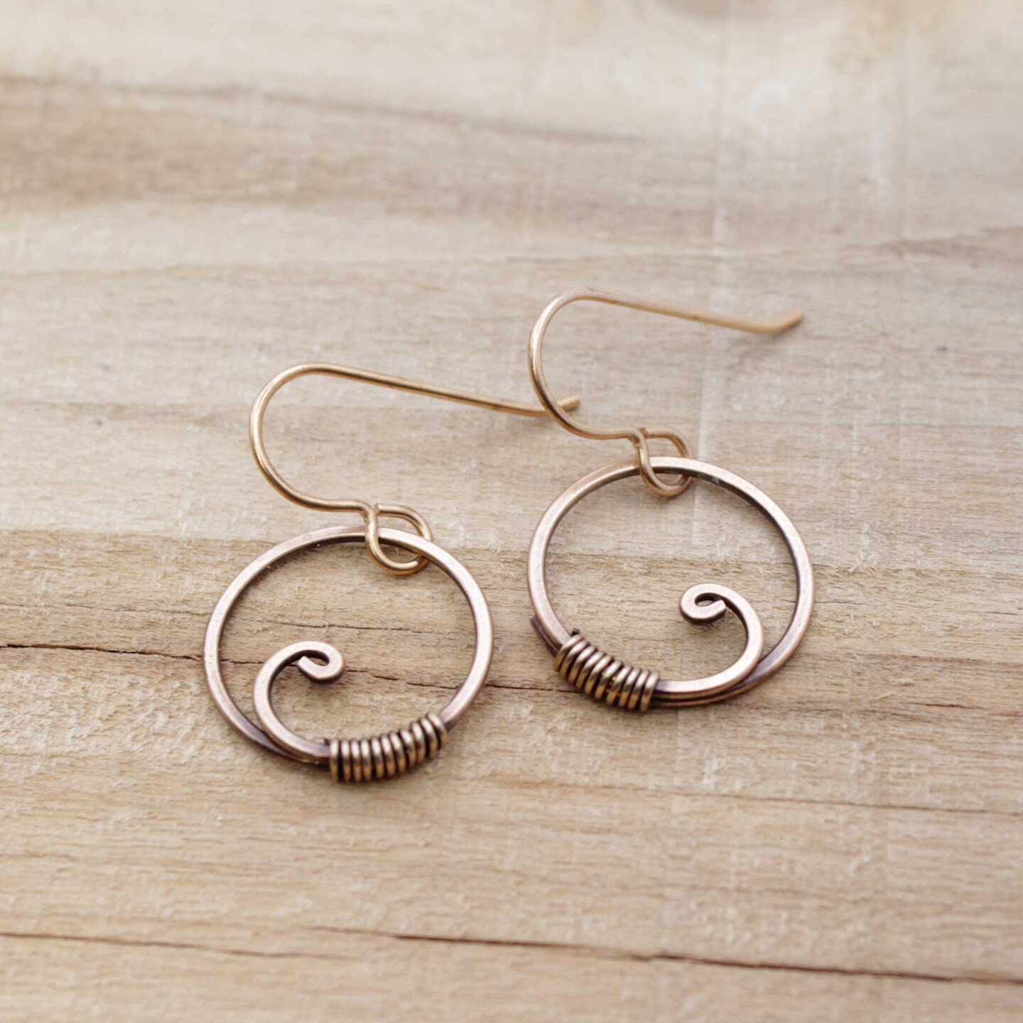 Bronze Wire Wrapped Small Hoop Handmade Earrings MakerPlace by Michaels