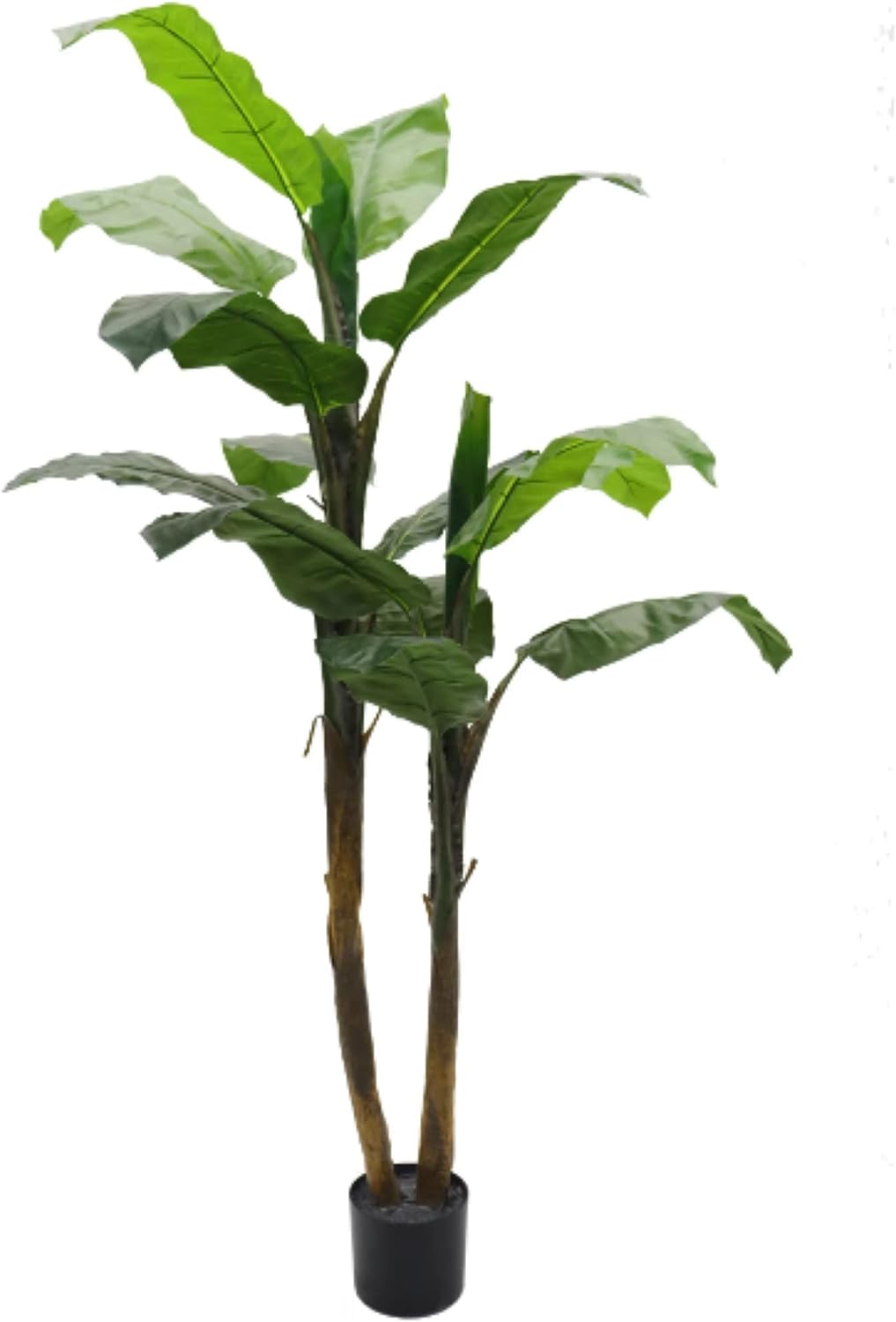 6ft Banana Tree in Black Pot with 27 Realistic Silk Leaves