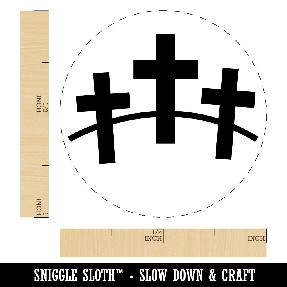 Three Crosses Self-Inking Rubber Stamp for Stamping Crafting Planners