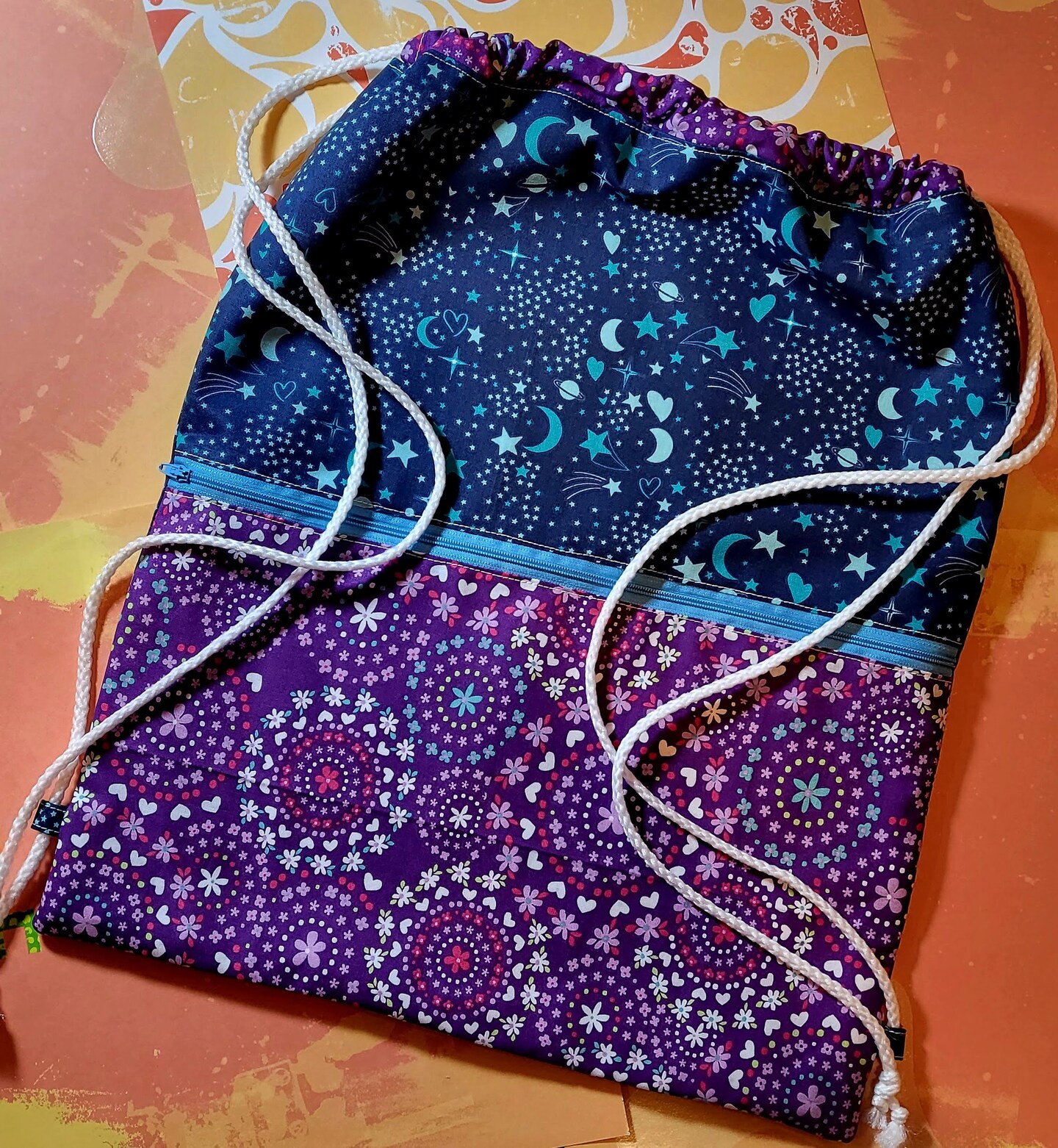 Purple Flower Drawstring cheapest Pouches