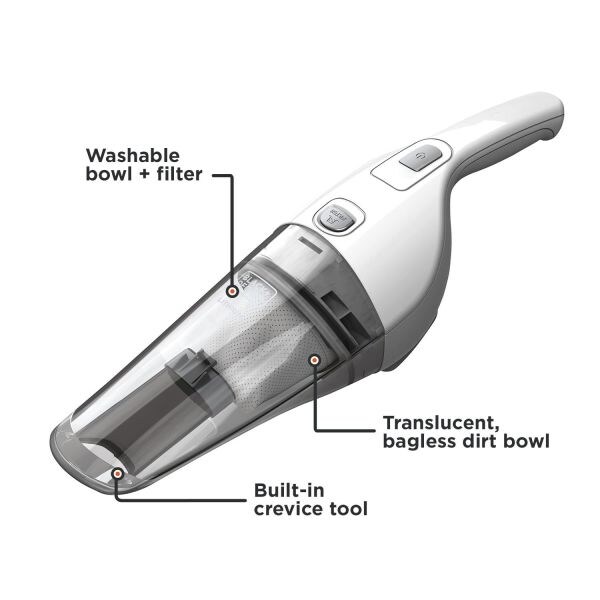 BLACK+DECKER Dustbuster Handheld Vacuum 2Ah, Power White (HNV220BCZ10FF)