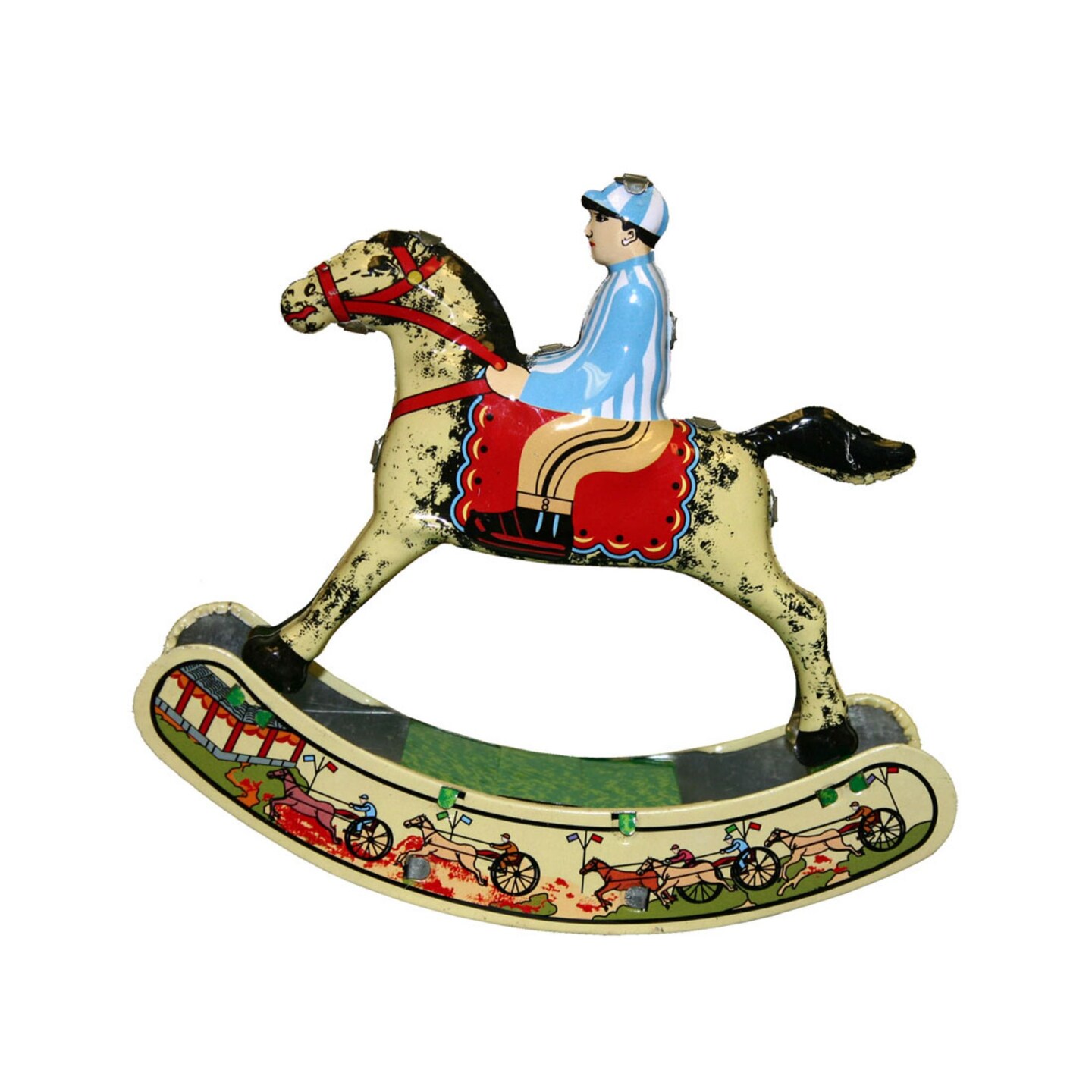 Alexander Taron Holiday Seasonal Decorative Collectible Tin Toy - Horse  with Rider - 4