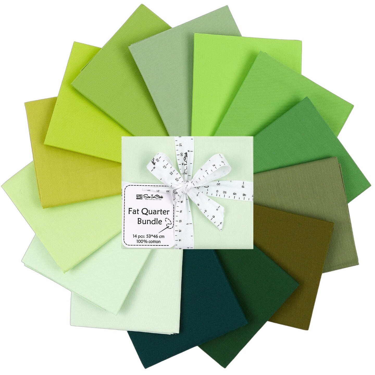Fat Quarter Bundle -100% Cotton | Pure Solids | Shades of Emerald Greens l Mix Colors | Quilting &#x26; Crafting Soft Fabric |Special Gift Bundle