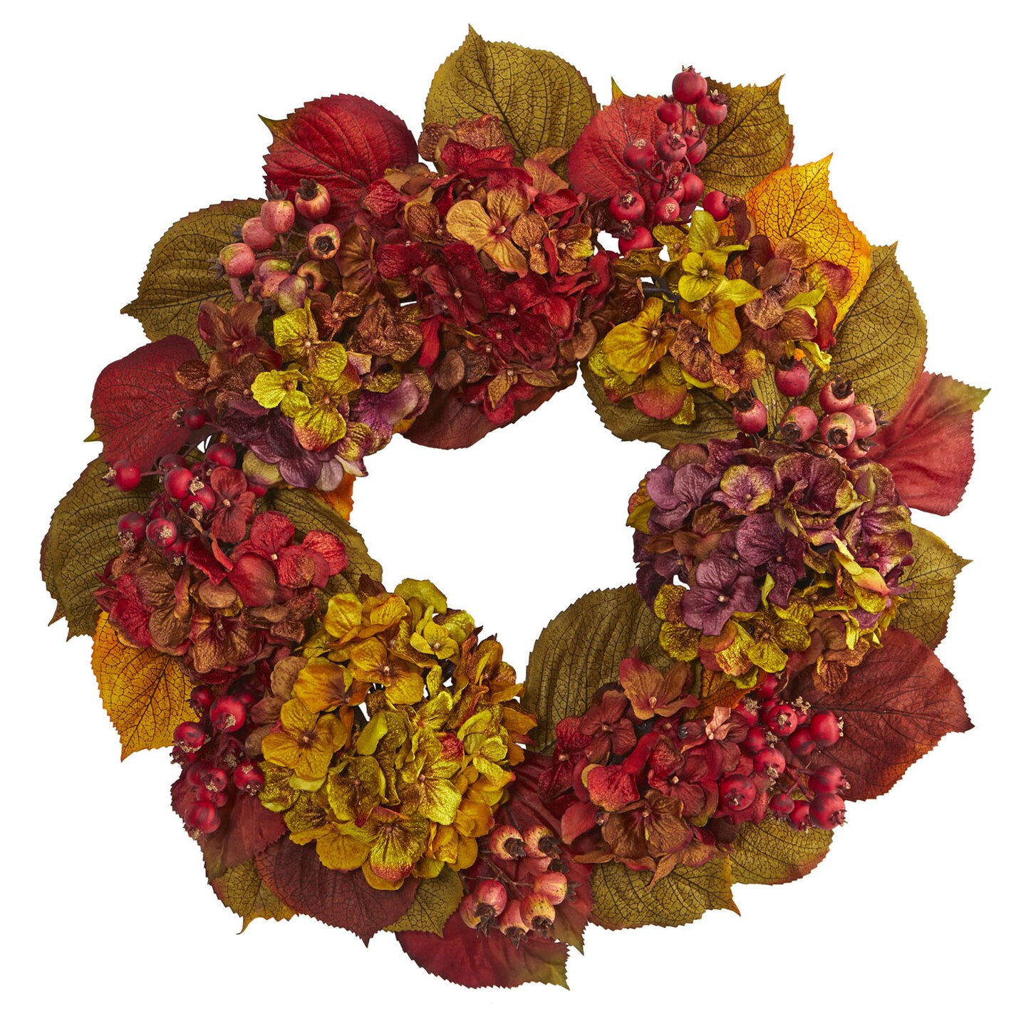 Nearly Natural 24" Fall Hydrangea Wreath Michaels