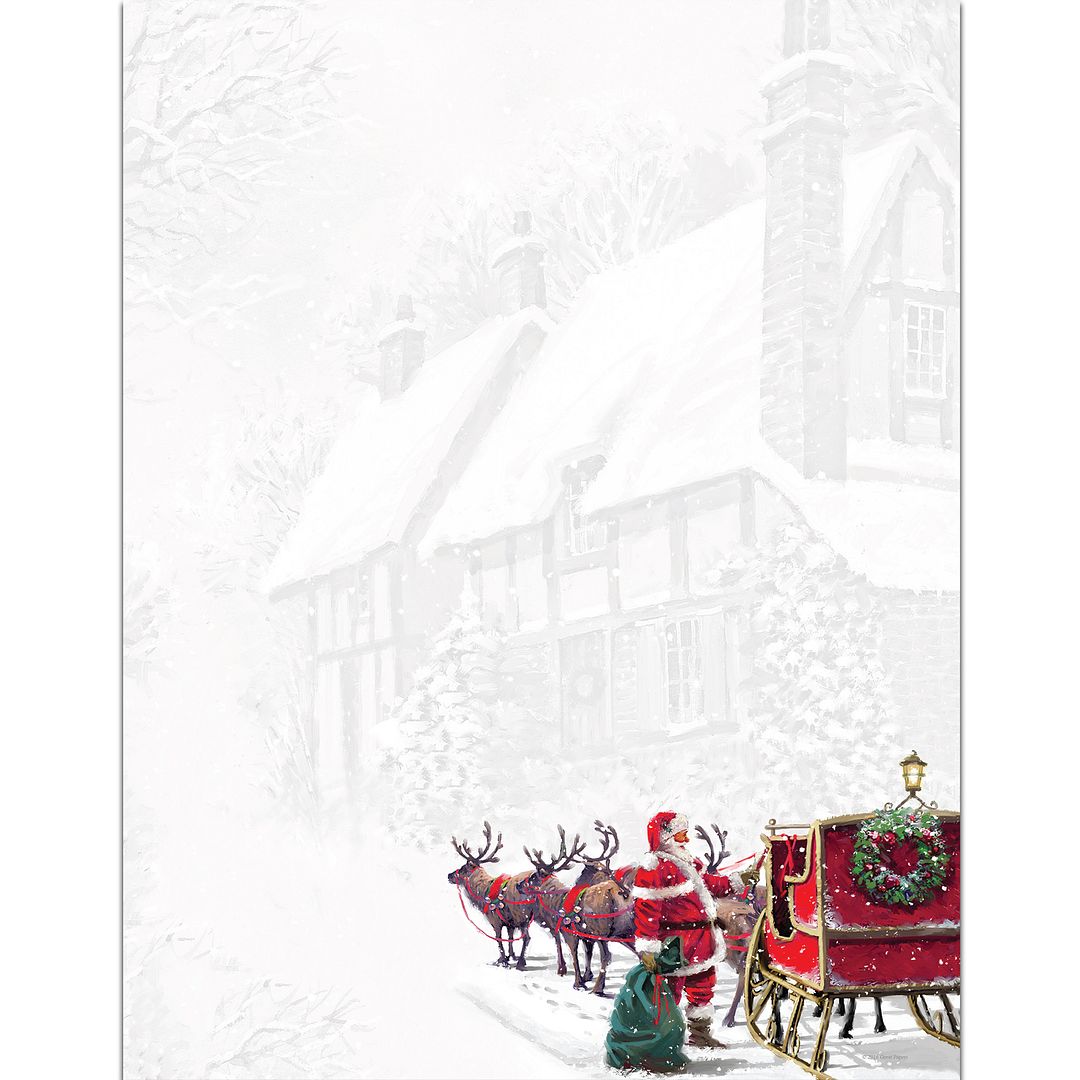 Great Papers! Santa's Sleigh Holiday Stationery Letterhead, 8.5