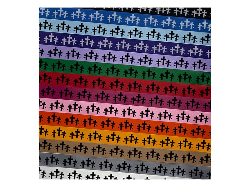 Three Crosses Satin Ribbon for Bows Gift Wrapping DIY Craft Projects - 1&#x22; - 3 Yards
