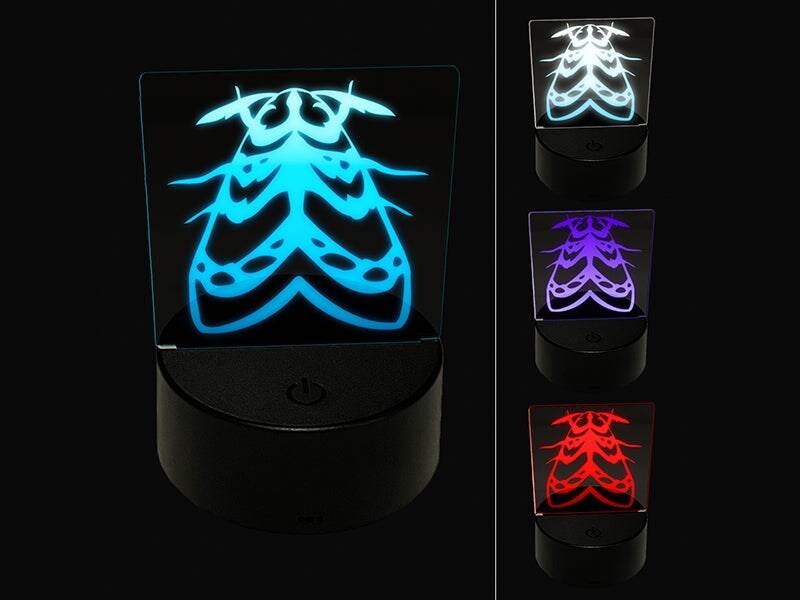 Resting Moth Bug Insect 3D Illusion LED Night Light Sign Nightstand Desk Lamp