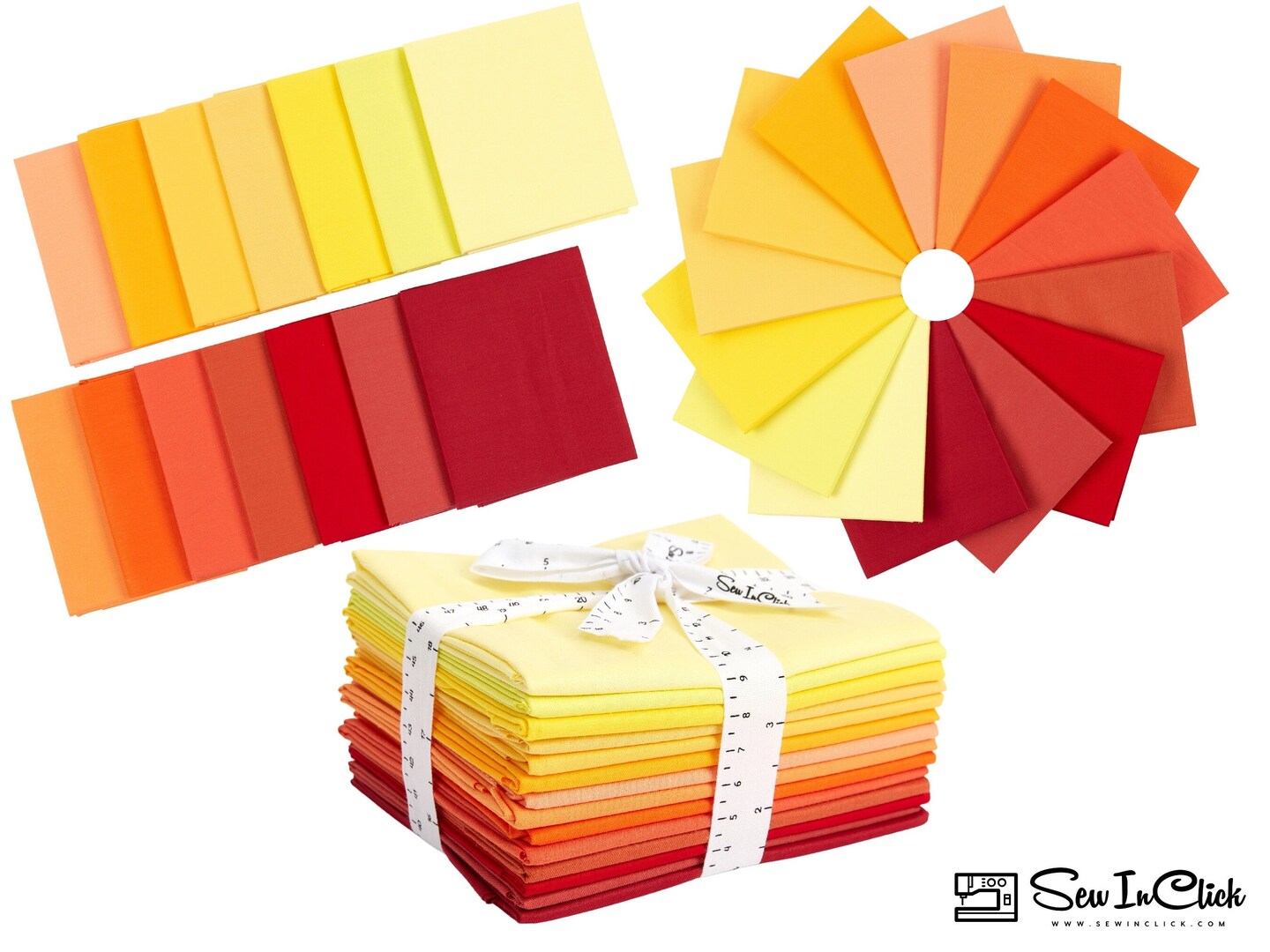 14 Fat Quarter Bundle -100% Cotton | Sunrise and Sunset l Mix - 14 Colors | Quilting &#x26; Crafting Fabric | Gift Set