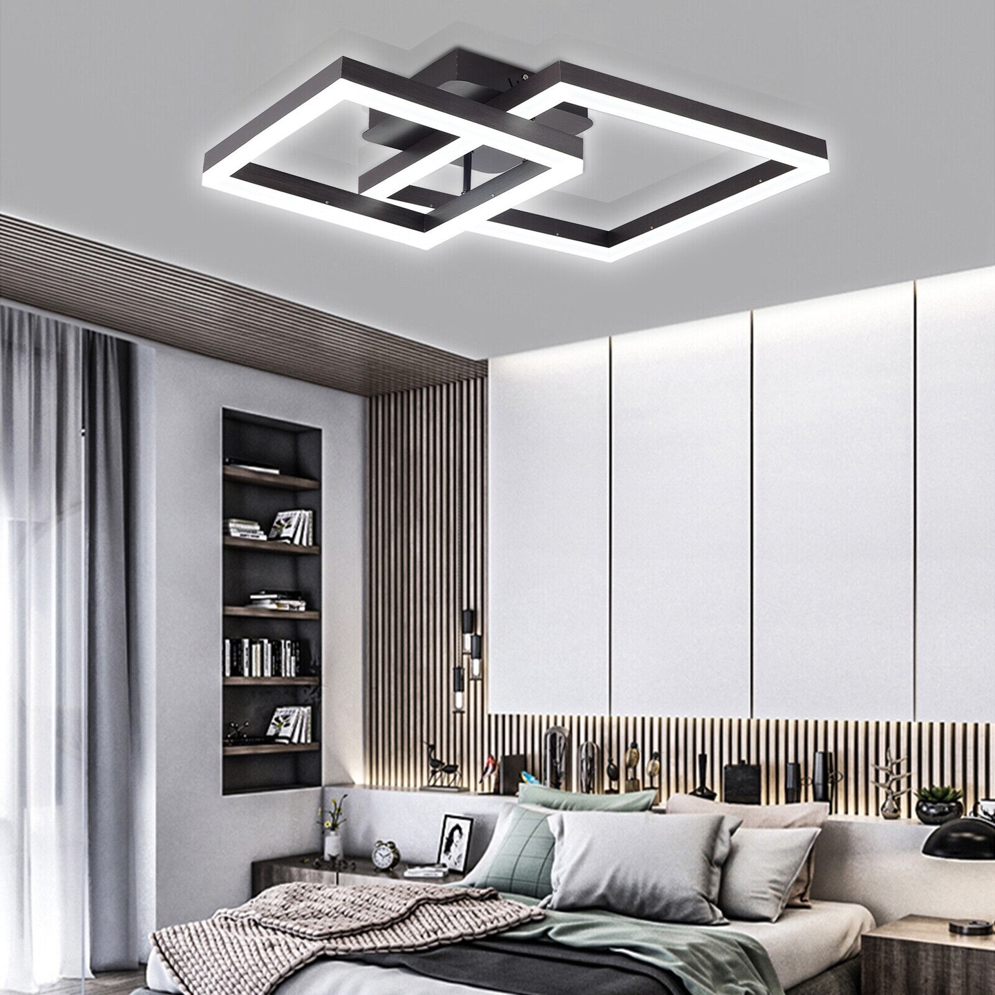 Kitcheniva Modern Dimmable Square Chandelier Flush Mount Pendent Lamp