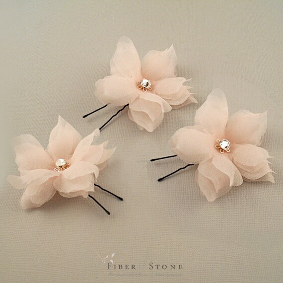 Ivory Camellia Silk Flower Hair Clip online Dress Pin Accessory Organdy with Swarovski Crystals and Freshwater Pearls