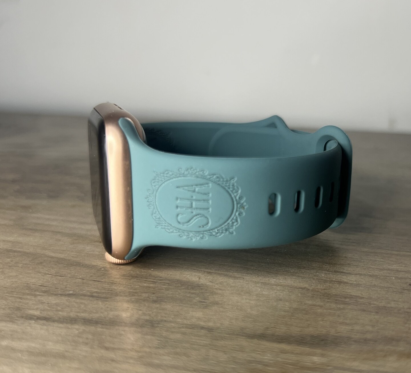 Engraved monogram apple watch on sale band