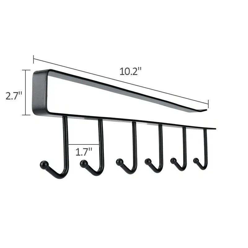 2 Packs Kitchen Under Cabinet Towel Cup Paper Hanger Rack Organizer Shelf Holder