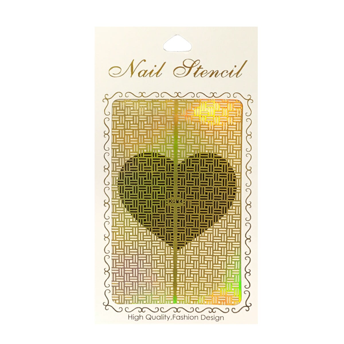 Wrapables Gold Nail Art Guide Large Nail Stencil Sheet - Basketweave