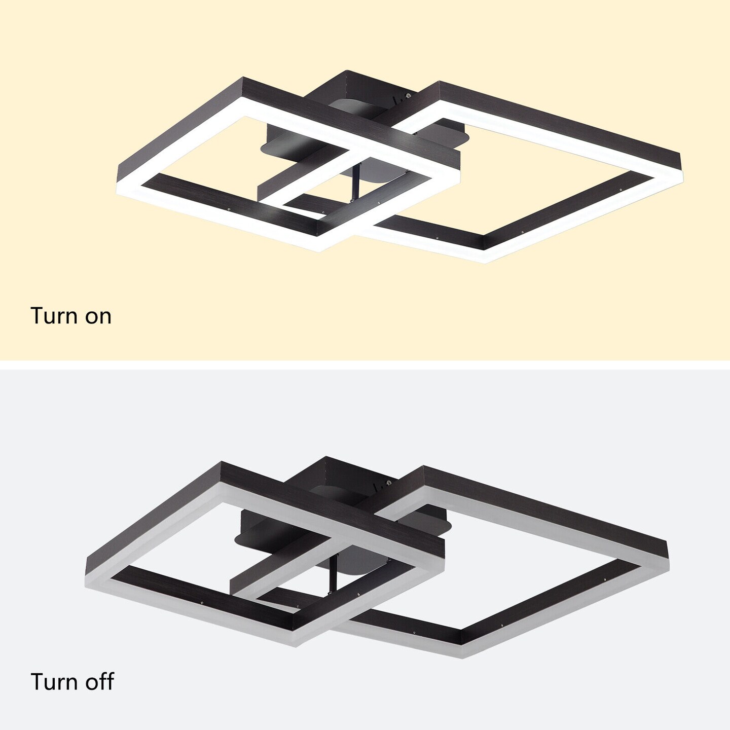 Kitcheniva Modern Dimmable Square Chandelier Flush Mount Pendent Lamp