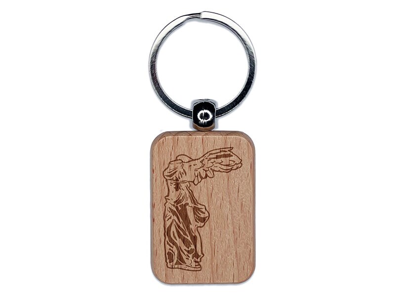 Greek Statue Winged Victory of Samothrace Engraved Wood Rectangle ...