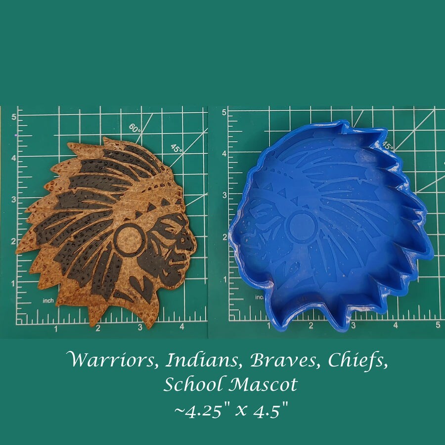 Warriors Braves Chiefs Indians School Mascot Silicone Freshie Mold