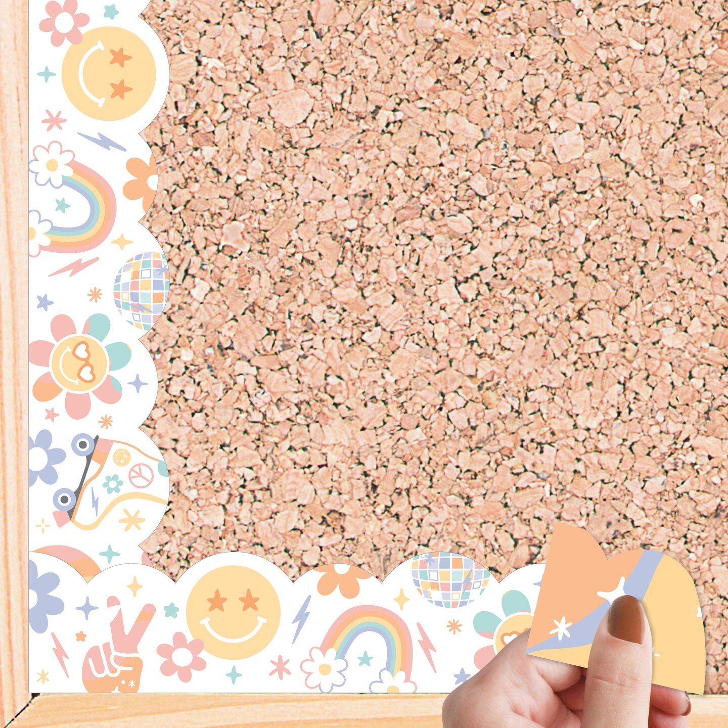 Big Dot of Happiness Retro Pastel - Scalloped Classroom Decor - Bulletin Board Borders - 51 Feet