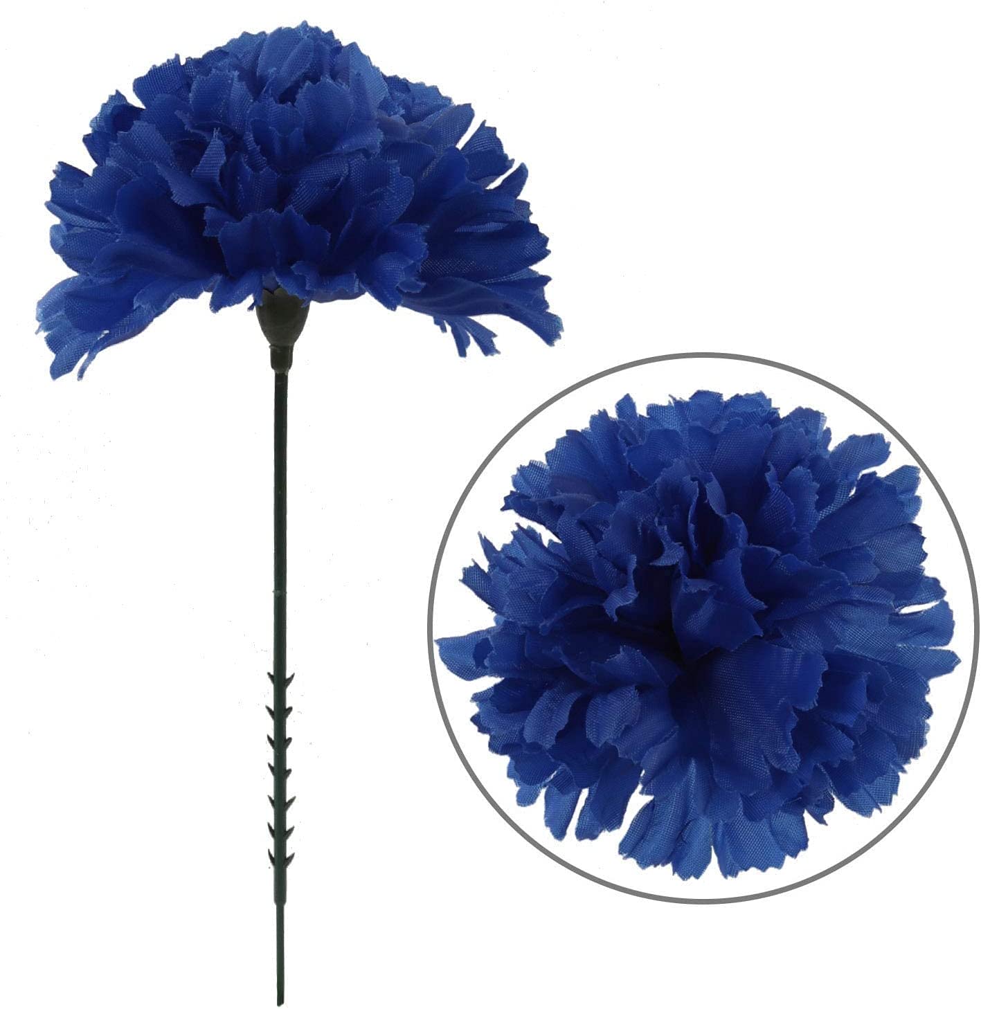 Regal Royal Blue Carnation Flowers, 100-Pack: Lifelike Artificial Carnation Picks for Majestic Floral Arrangements, Weddings, and Home Decor