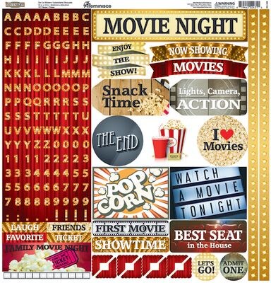 Reminisce Movie Night: 12x12 Alpha Sticke Stickers