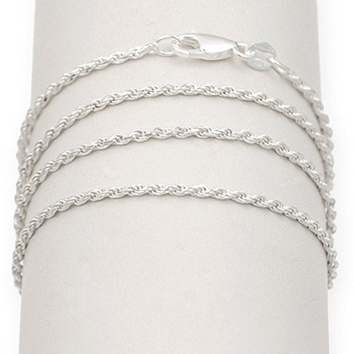 Rope Chain Diamond Cut 1.7mm 18&#x22; Sterling Silver (1-Pc)