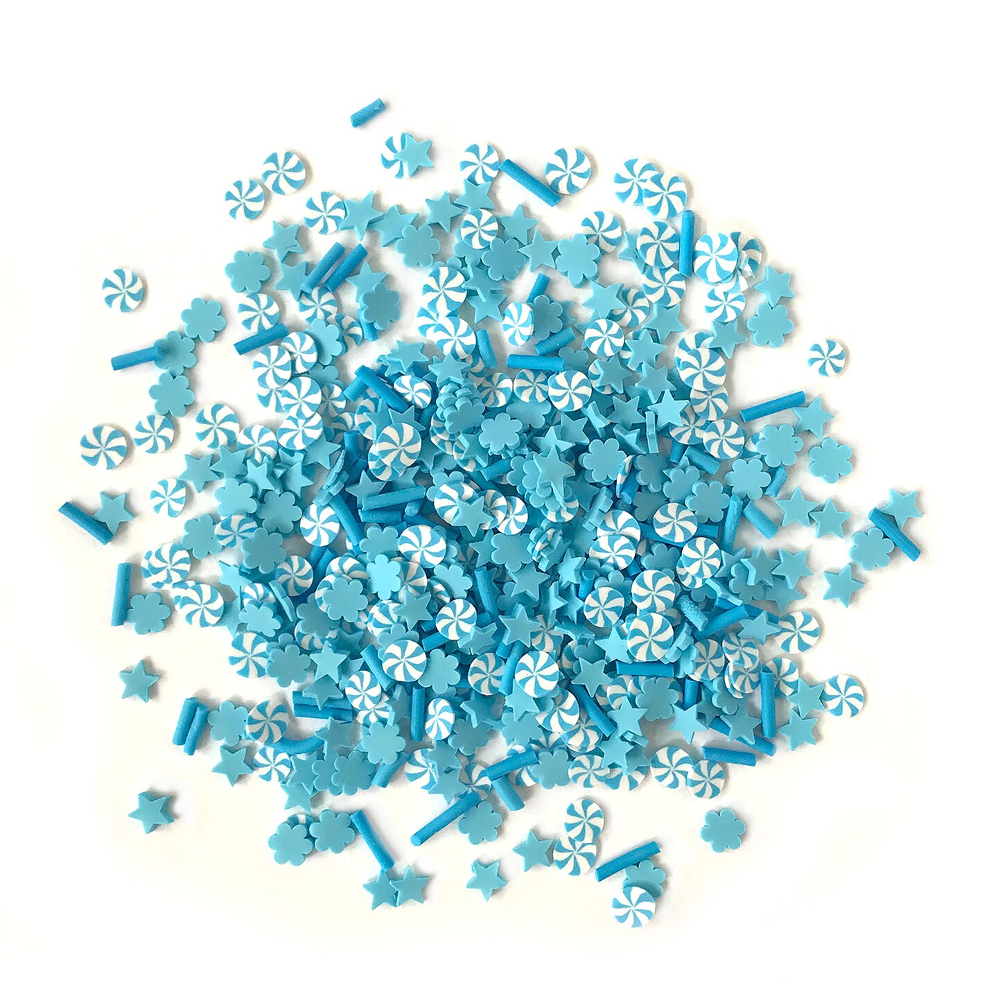 Buttons Galore Sprinkletz Embellishments for Crafts, Tiny Polymer Clay Shapes & Unique Designs - Robins Egg - 3 Pack