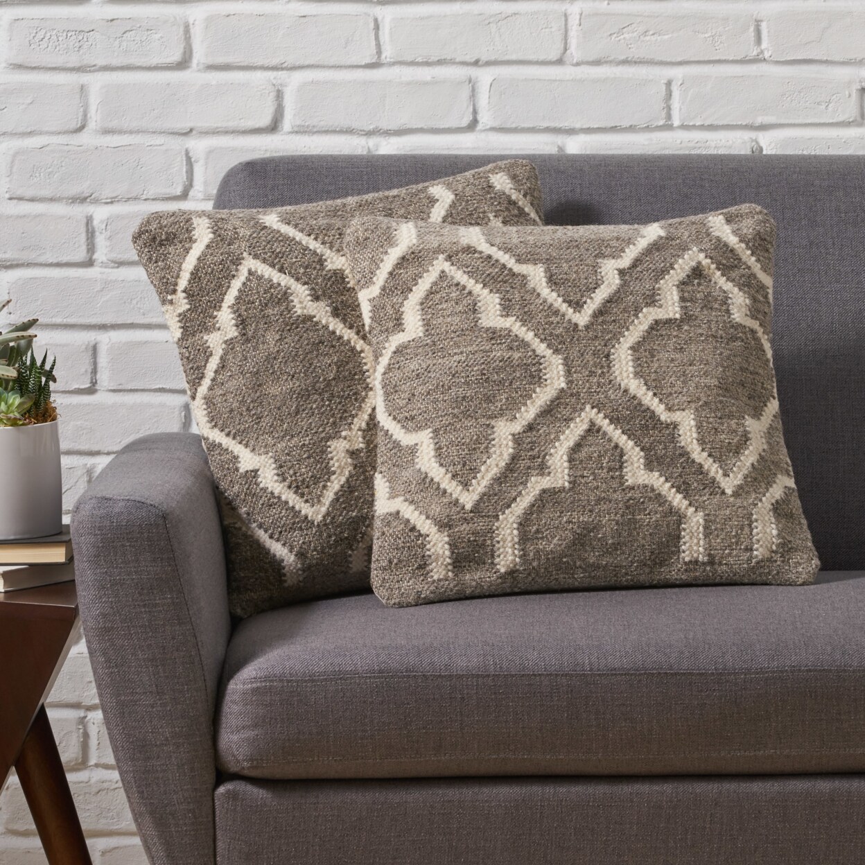 GDF Studio Gillian Boho Wool Pillow Cover (Set of 2)