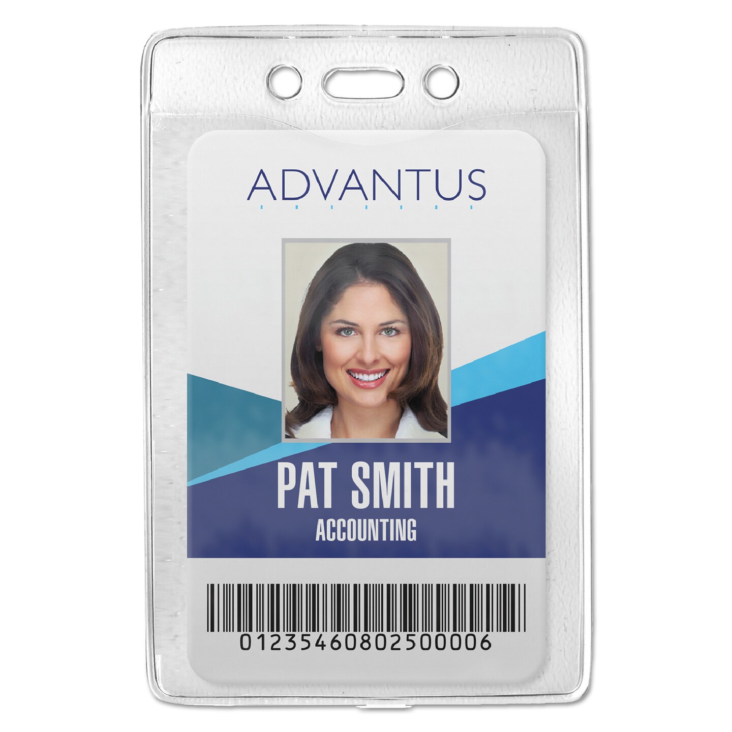 Advantus Security ID Badge Holder Vertical 3.13 x 4.88 Clear 50/Box ...