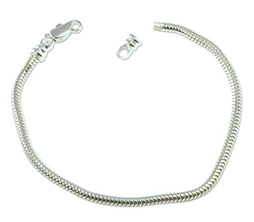 Caprice Bracelet with Push Lock 7-1/2" Sterling Silver Pandora-Style Bracelet